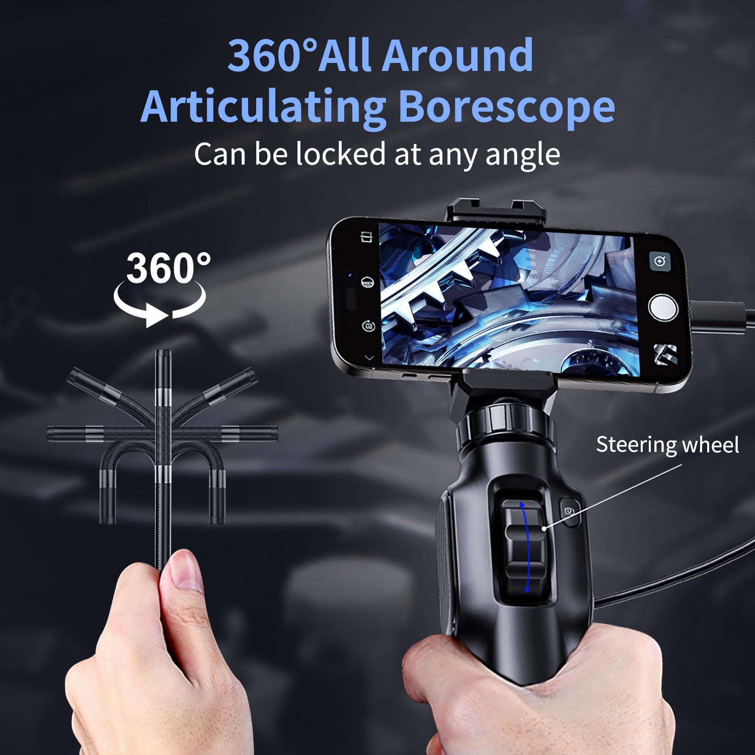 Endoscoopcamera met licht, 4,3 inch IPS-scherm