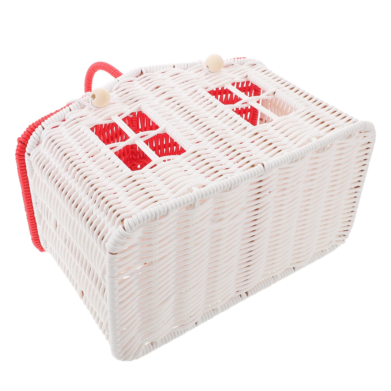 Geflochtener Handgeflochtener Picknickkorb aus Weide mit Henkel Rustikaler Vintage Korb für Hochzeits Gastgeschenke und Outdoor Picknick Tragbarer Kleiner Weidenkorb in Weiß