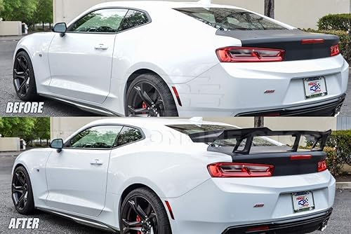 Miniatura 2 de Repuesto para todos los modelos Chevrolet Camaro 2016  ZL1 1LE estilo fibra de carbono tapa trasera de maletero alerón de ala alta (plástico ABS -