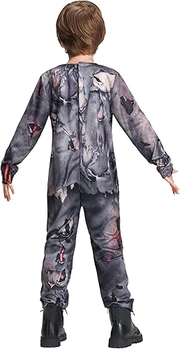 Miniatura 4 de Disfraz de zombi para niños, mono de cadáver espeluznante, uniforme sangriento para niños y niñas, fiesta de disfraces de Halloween, 3 a 10 años
