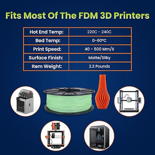 Miniatura 102 de 3D-Fuel 3D Filamento Pro PLA+ Negro Medianoche de Alta Temperatura y Resistente, 1.75mm, 1 kg +/- 0.02mm de Tolerancia, Fabricado en EE.UU., Fácil