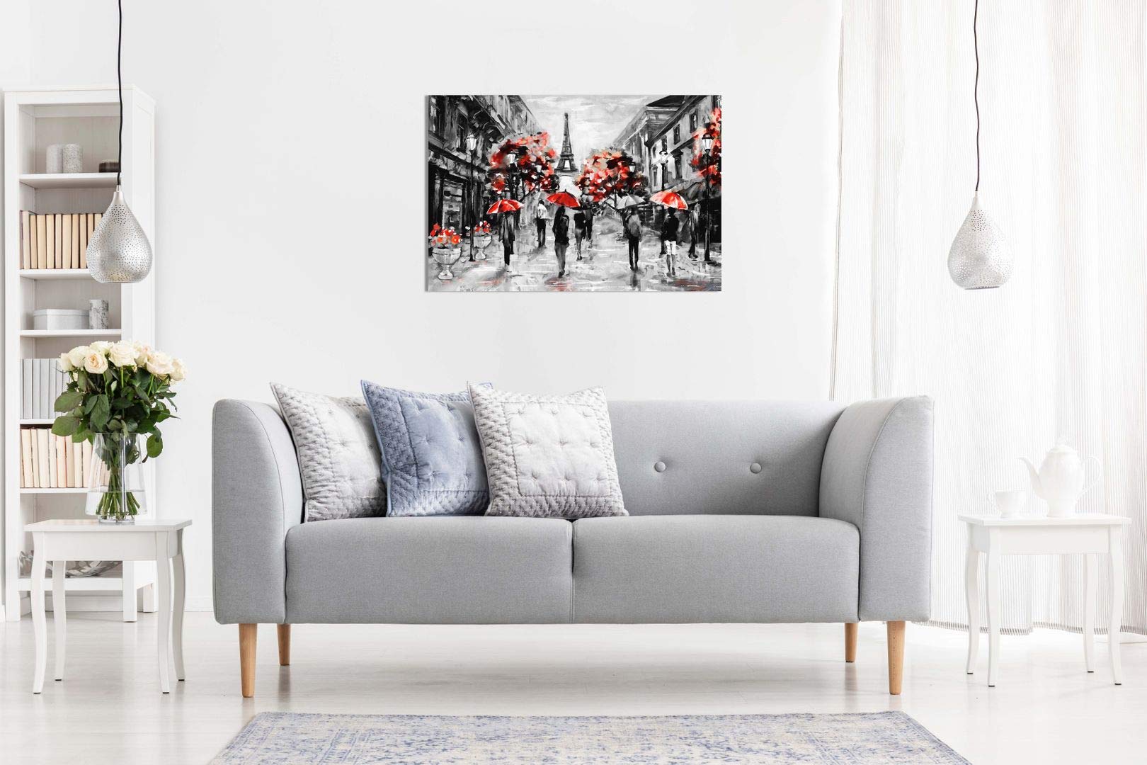 Stampa Su Tela Parigi Con Torre Eiffel – 46x31 Cm – Quadro Da Parete – Prodotto A Mano Nel Regno Unito Da Panther Print