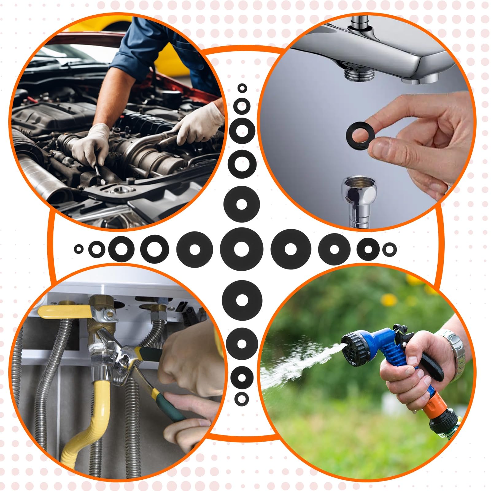 Rubber Washer Kit - 143 Pcs Assortment -3