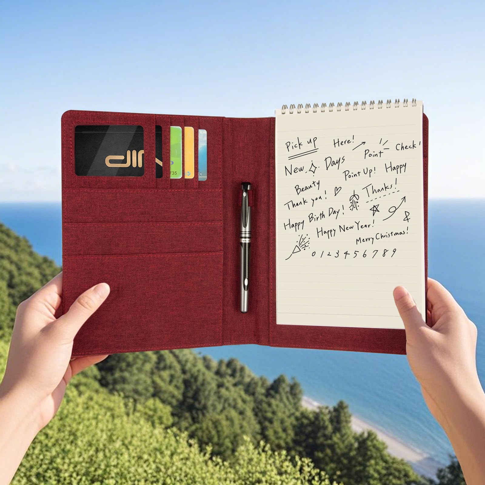 Okładka dziennika do Rocketbook Flip | Rozmiar Executive 15.2 cm x 22.4 cm pasuje do A5, 15.2 cm x 22.9 cm Steno Pad/Notebook & Top Spiral Notepad | Wodoodporne etui ochronne z uchwytem na