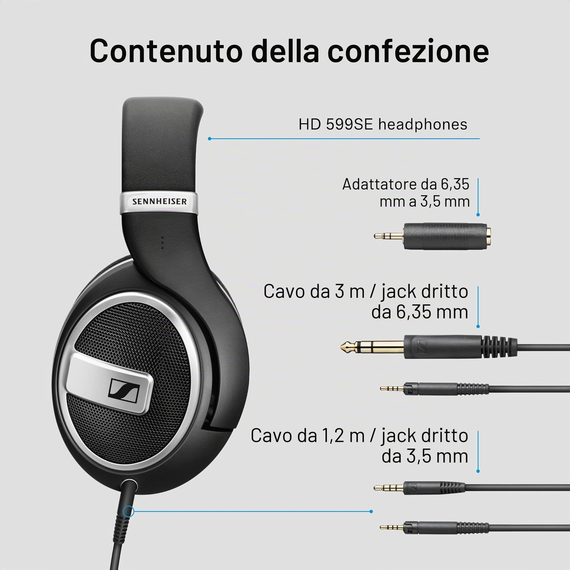 Sennheiser HD 599 Cuffie Aperte sul Retro, Edizione Speciale, Nero
