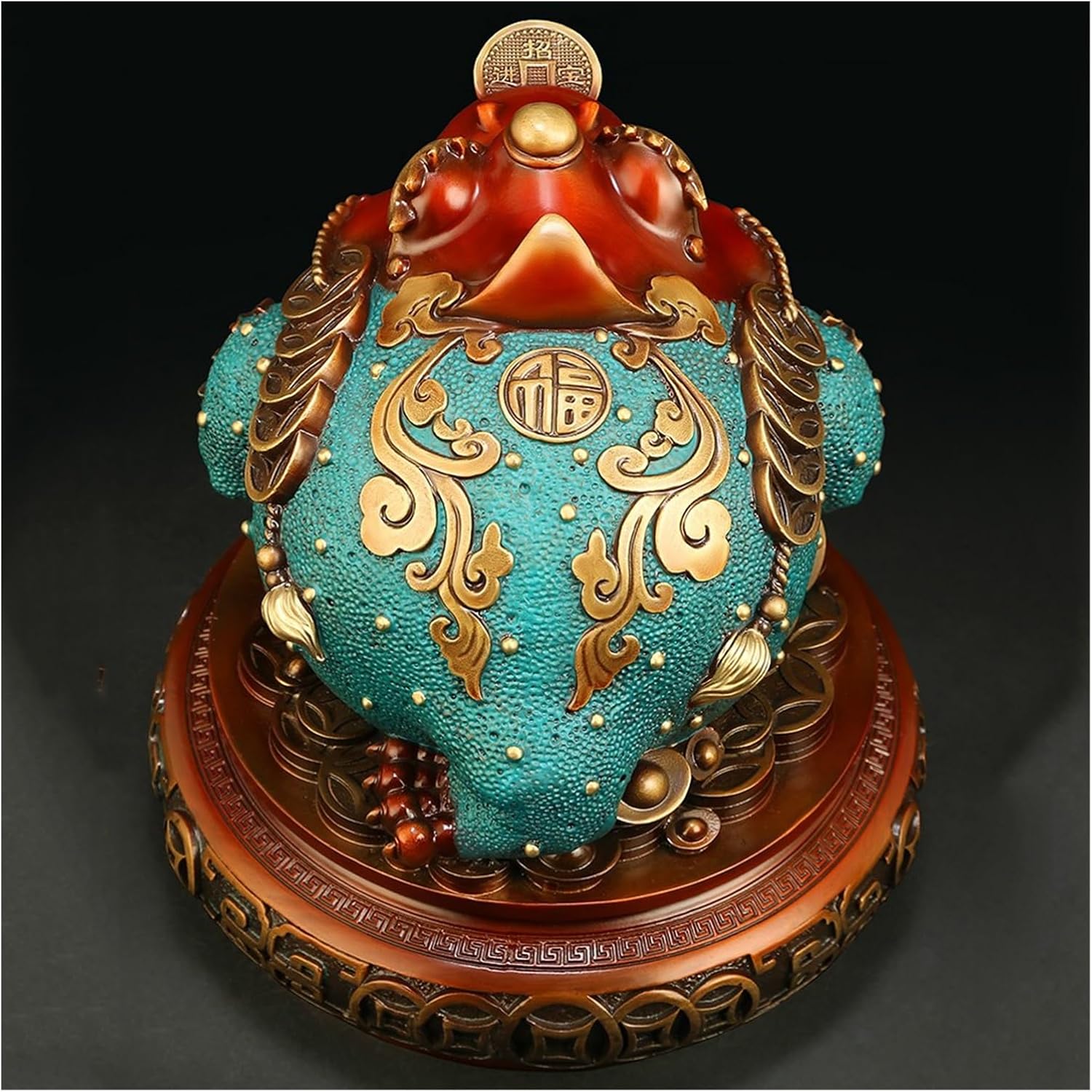 風水彫像 コイン お金 幸運のカエル 風水カエル コイン お金 幸運のカエル 中国の