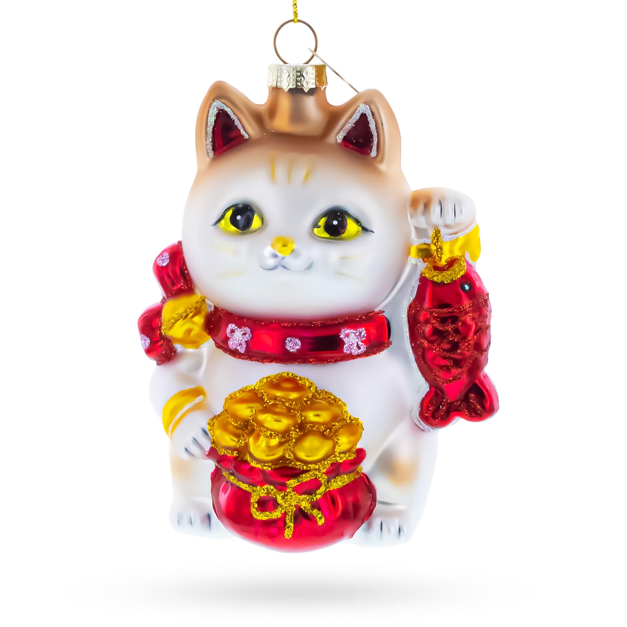 Chat Fortune Maneki Neko : le cadeau de Noël en verre idéal