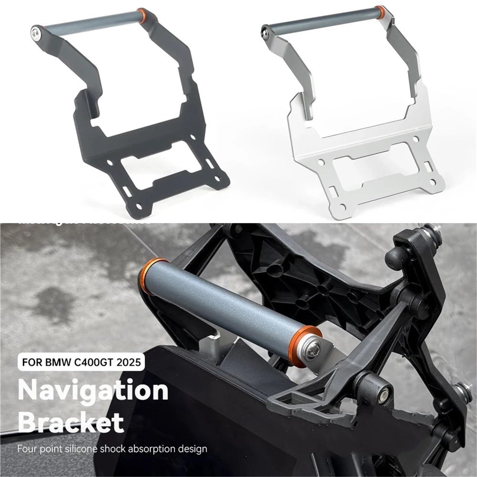 Uchwyt na telefon Do do Bmw C400GT 2025 Uchwyt nawigacji GPS z aluminium CNC Uchwyt przedłużający kierownicę Uchwyt do nawigacji GPS(12MM-Black)