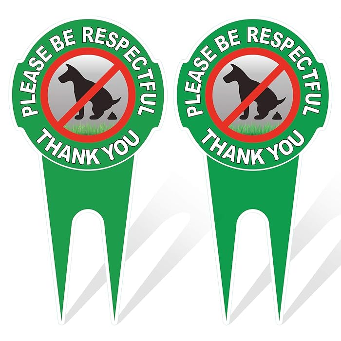 Buy HEIOKEY 2 Pack No Poop Dog Sign with Stake 12" x 6",Double Sided No