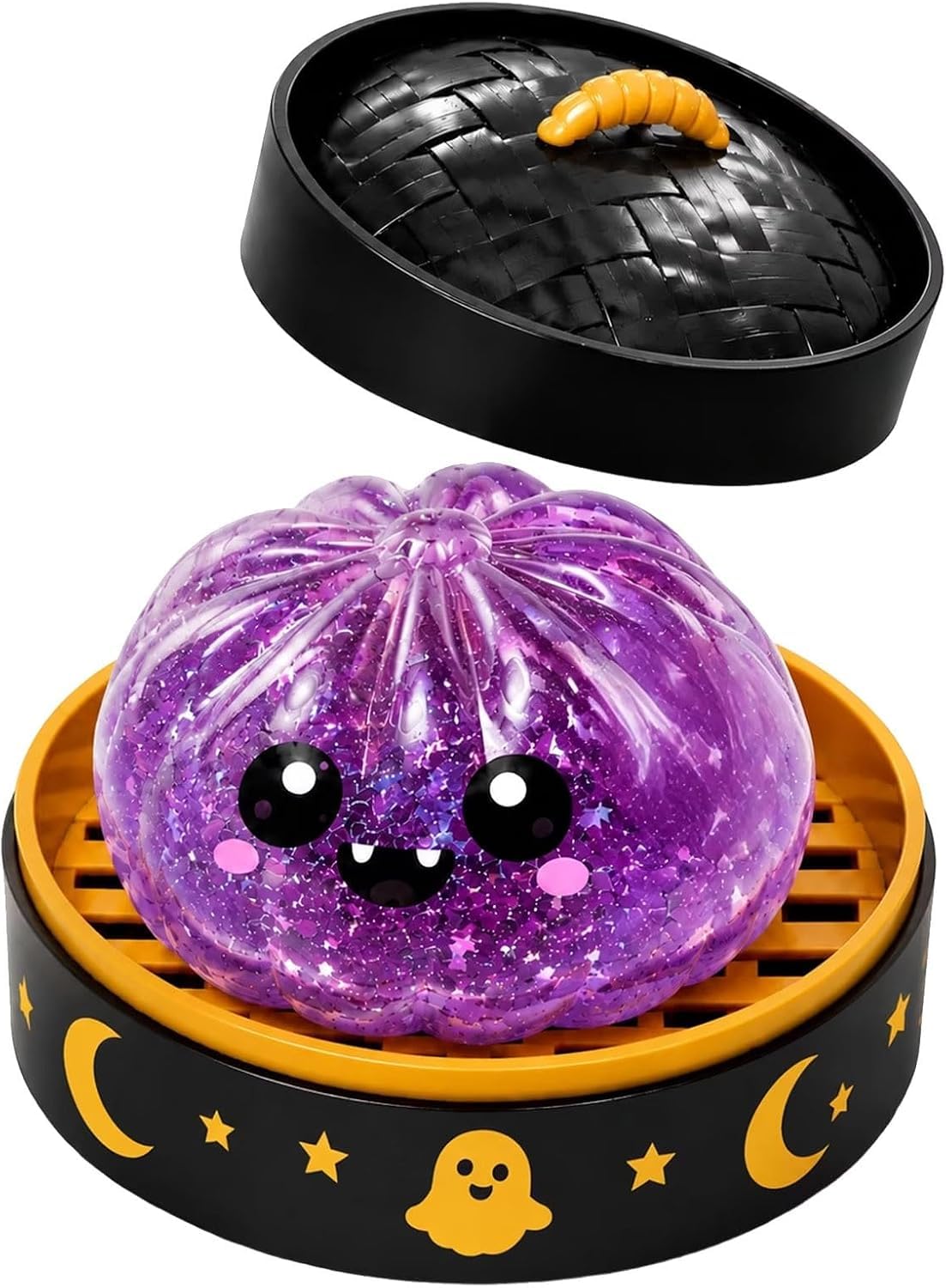 Halloween Steamed Bun Stress Toys with Steamer Basket Relief Fidget Surprise Gift for Adults, E — image 1