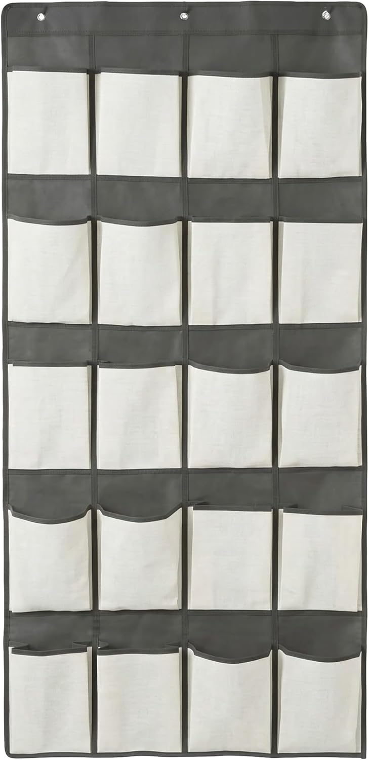 Simplify 20 Pocket Over The Door Hanging Shoe Organizer in Cashmere