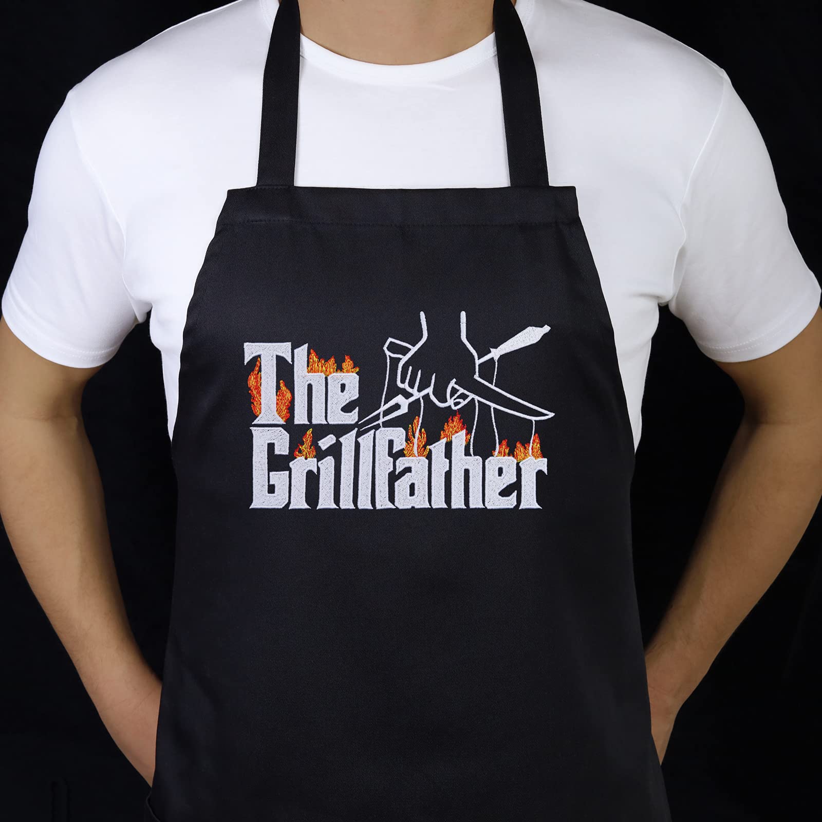 EXPRESS-STICKEREI Cooking apron Grillmaster dad Adjustable Kitchen Aprons with Pocket | adjustable neck strap