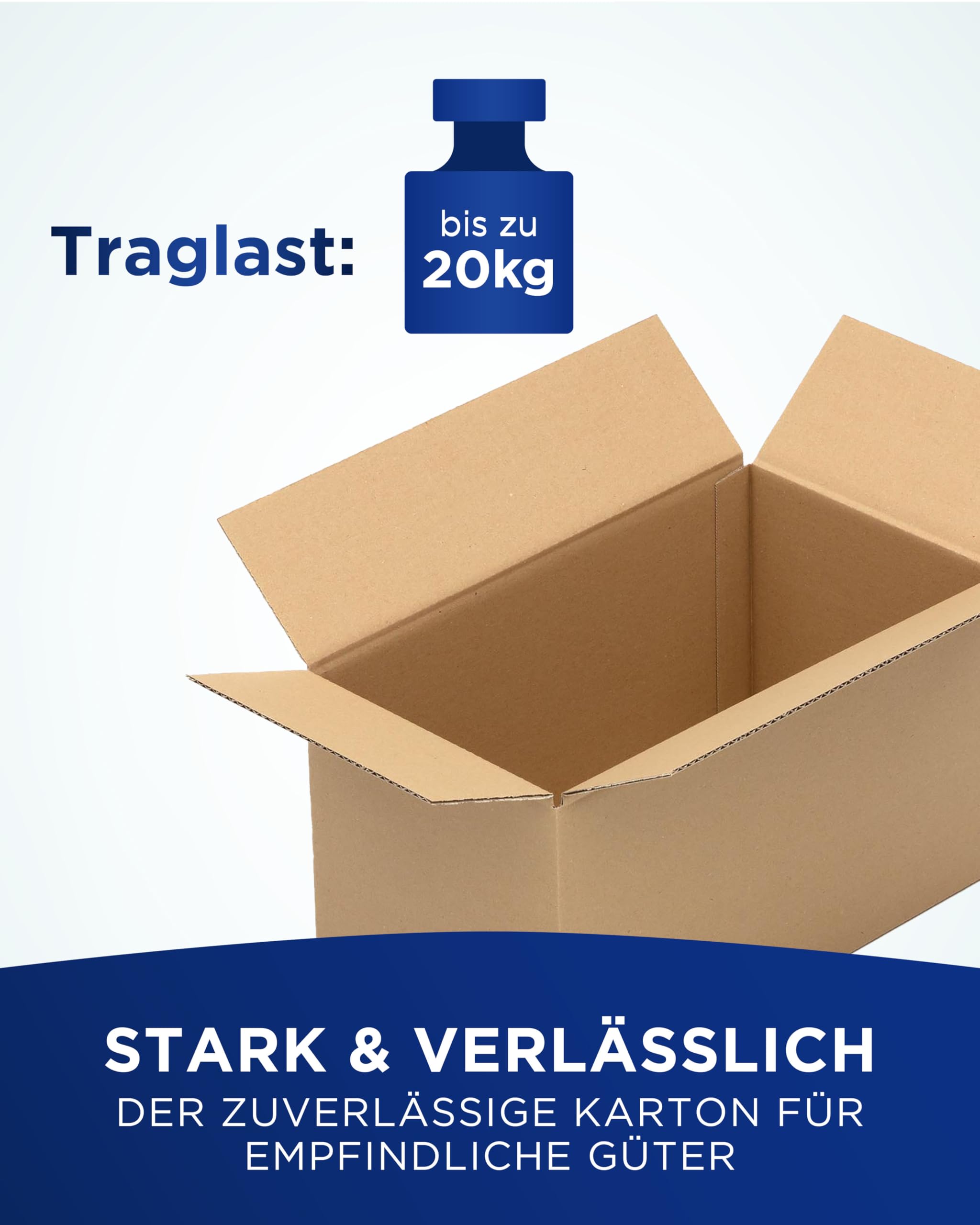 KK Verpackungen Versandkartons 360 x 200 x 200 mm Braun 1-wellig (Außenmaß 365 x 206 x 210 mm) | 500 Stück, Faltkartons Kartons geeignet für Versand als DHL Paket DPD Hermes GLS Paketklasse M (KK26)