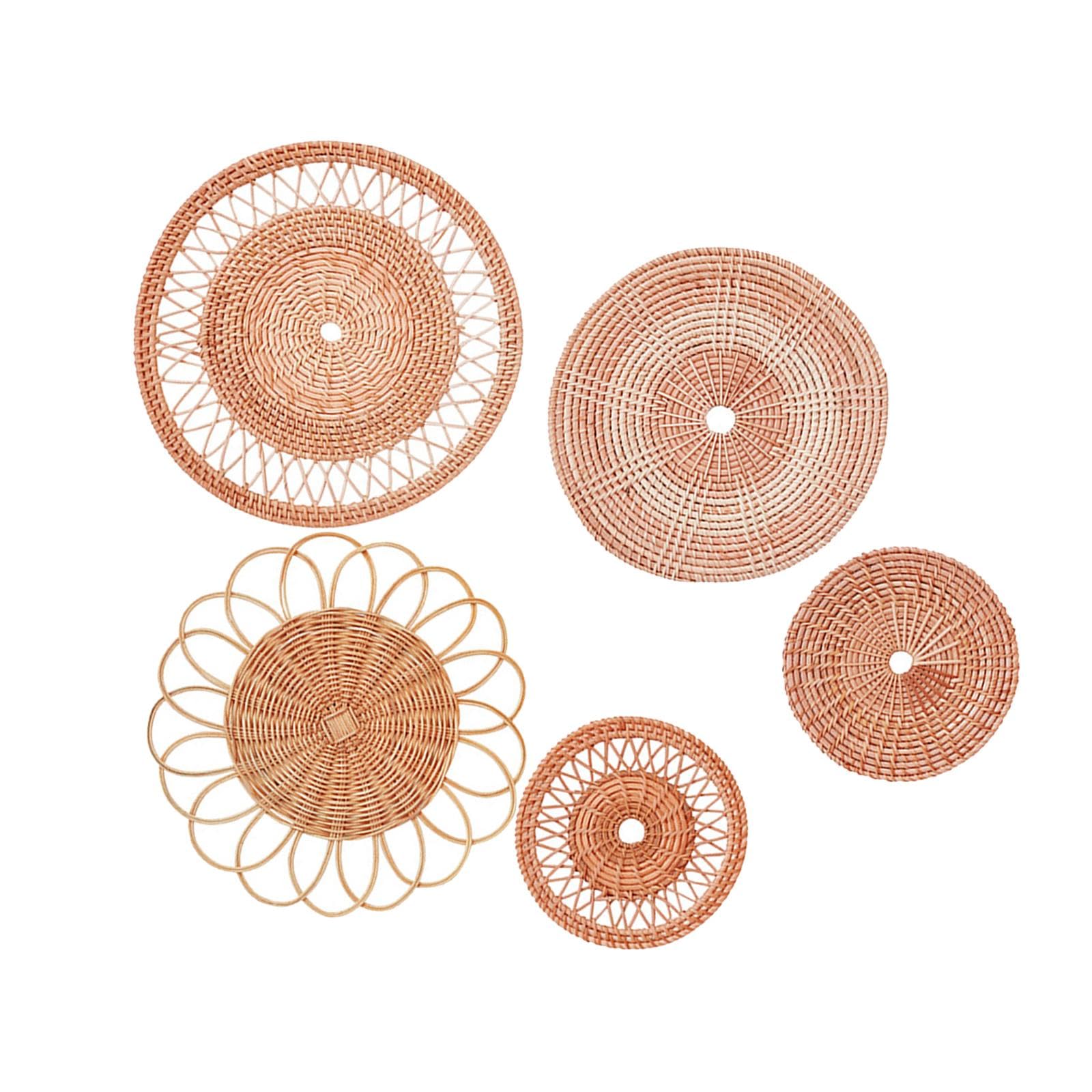 HEAVENGLOW Wall Decor Rattan Woven Decorative Wall Art for Hotel Dining Room Restaurant 5 Pieces|Home & Garden | Home D?©cor | Baskets| Baskets-image-27