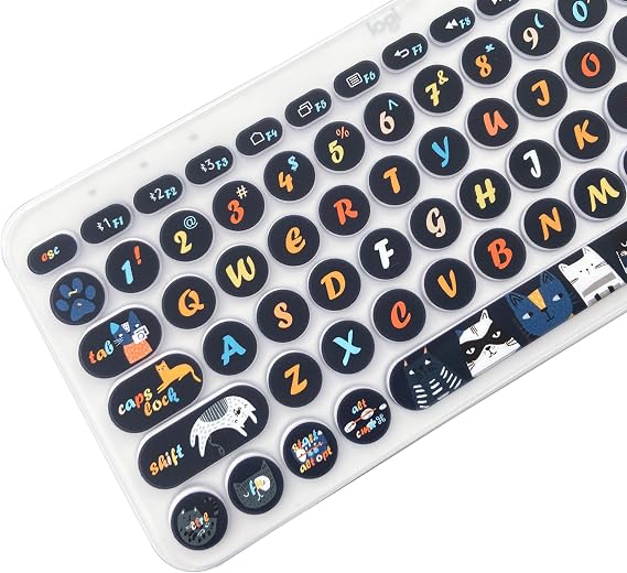 Silicone Keyboard Cover Skin for Logitech K380/Pebble Keys 2 K380s Multi-Device Keyboard, Cat