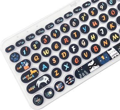 Silicone Keyboard Cover Skin for Logitech K380/Pebble Keys 2 K380s Multi-Device Keyboard, Cat