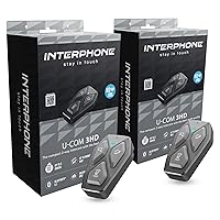 INTERPHONE U-COM 3HD Doppio, 2 Interfoni moto di gruppo per 4 utenti fino a 500mt