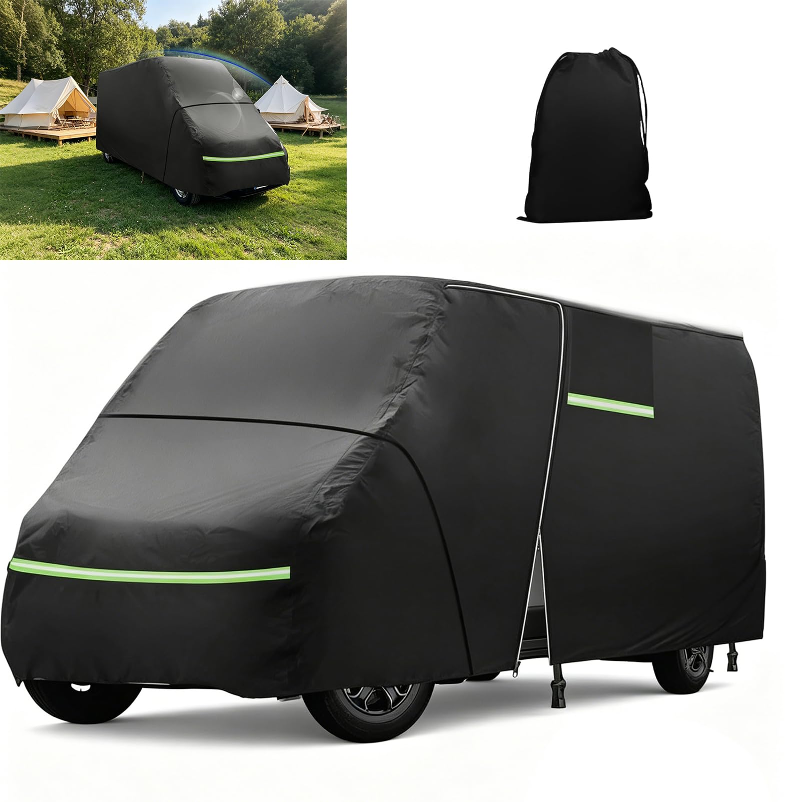 Funda Coche Exterior Compatible con Fiat Ducato 2006-2024 L2H2 Van, Funda para Coche Exterior, Protección Todo Tiempo, Impermeable, Aislante Térmico y Reflectante UV, con Correas Antiviento, Bolsa