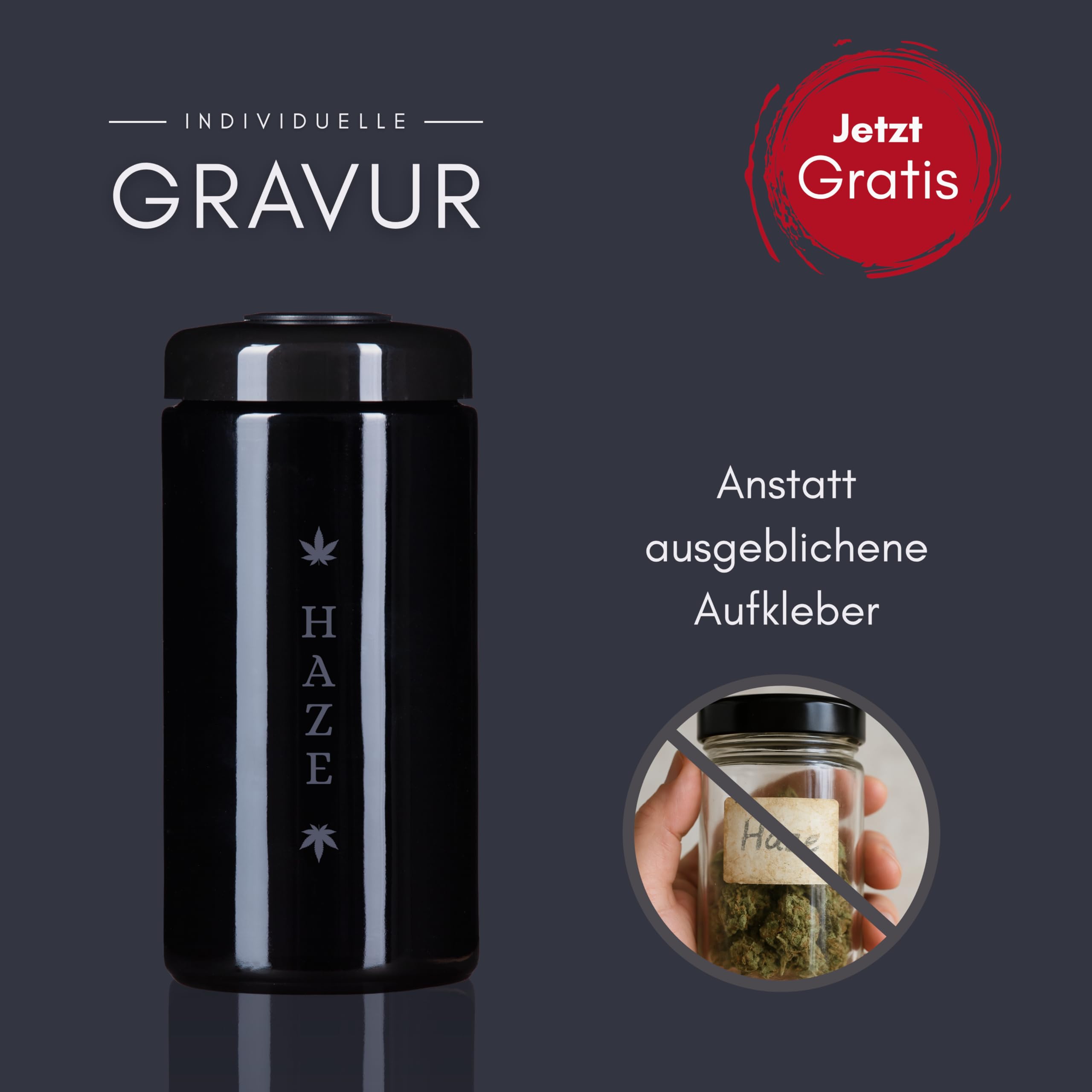 ANCEVIA edles Violettglas Vorratsglas 1000 ml – 3er Set Vorratsdose mit Hygrometer Deckel | Miron Glasbehälter mit Deckel zur langfristigen Lagerung und Geruchsveredelung