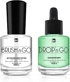 duri Brush’n GO Dry and Shine Speedy Top Coat and Drop'n Go Nail Polish Drying Drops - Fast Dry Top Coat , Shiny Manicure,...
