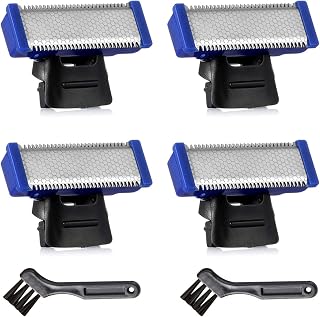 Shaver Replacement Heads Compatible with Microtouch Solo Men's Rechargeable Full Body Hair Trimmer and Shaver Replacement Cutter Head Include 2 Clean Brush (4pcs)