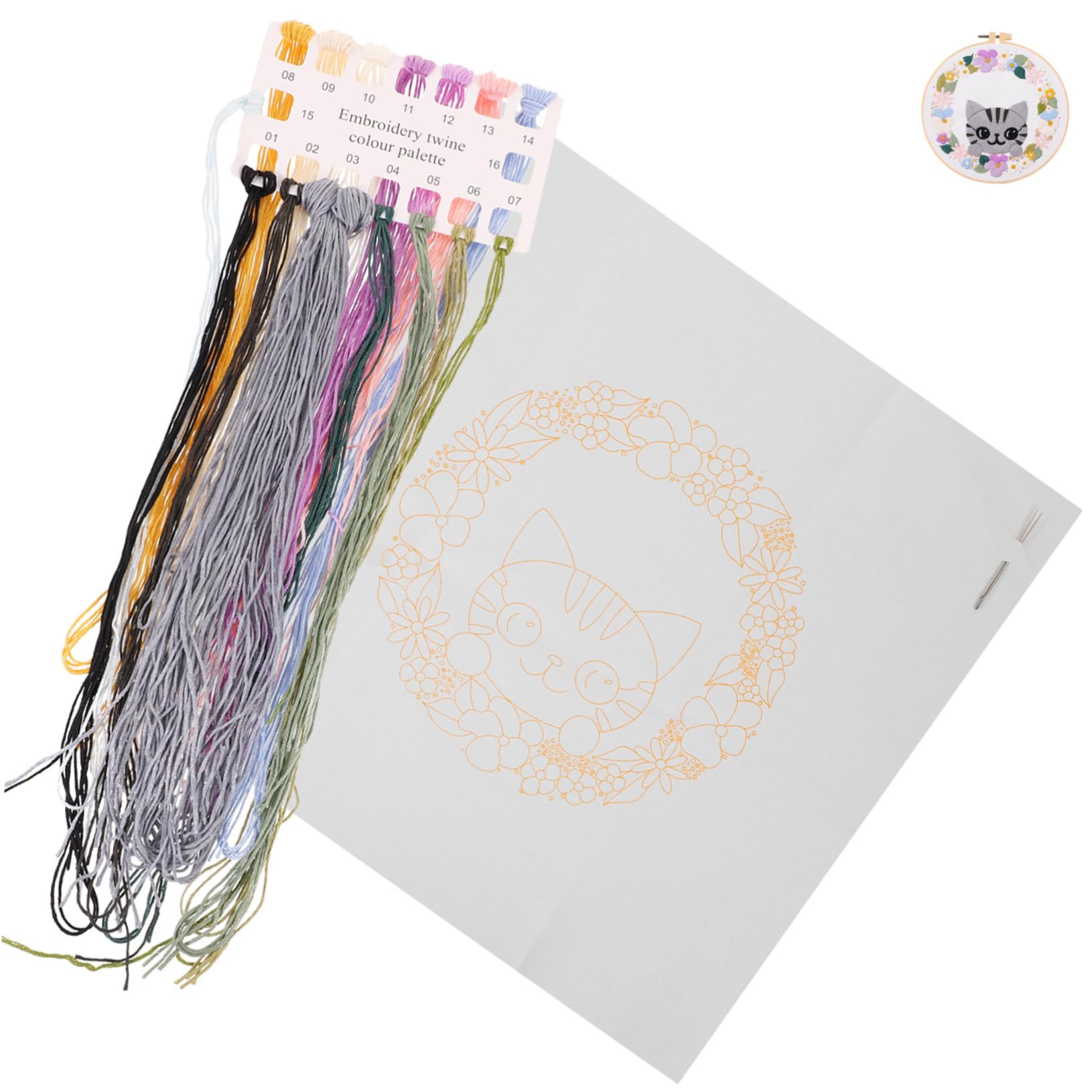 SHINEOFI 2 Juegos bolsa con bordado de gato patrones de bordado artes y manualidades para adultos kits de ganchillo kit de ganchillo material de bordado hecho a mano kit de hilo de bordar