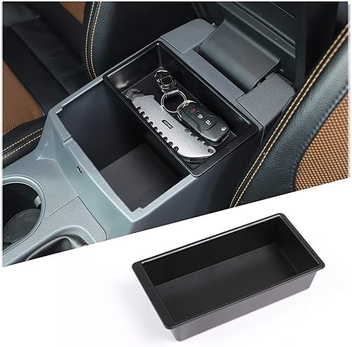 LLKUANG Para Ford Ranger EVEREST 2019 2020 2021 2022 caja de reposabrazos, caja de almacenamiento central, bandeja organizadora accesorios