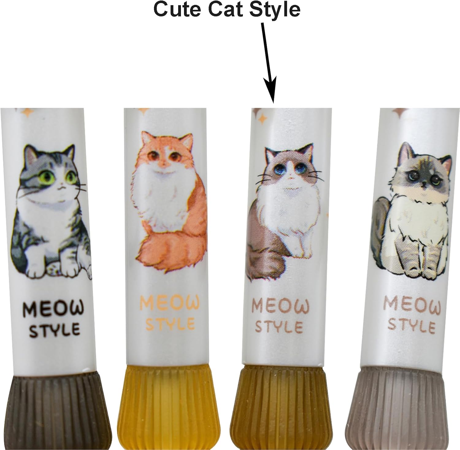 Maydahui 12 PCS Cute Cat Rollerball Gel Pens Novelty Cartoon Animal Pen Aesthetics Pens Kawaii Kitty Paw Black Ink for School Party Office - Image 3