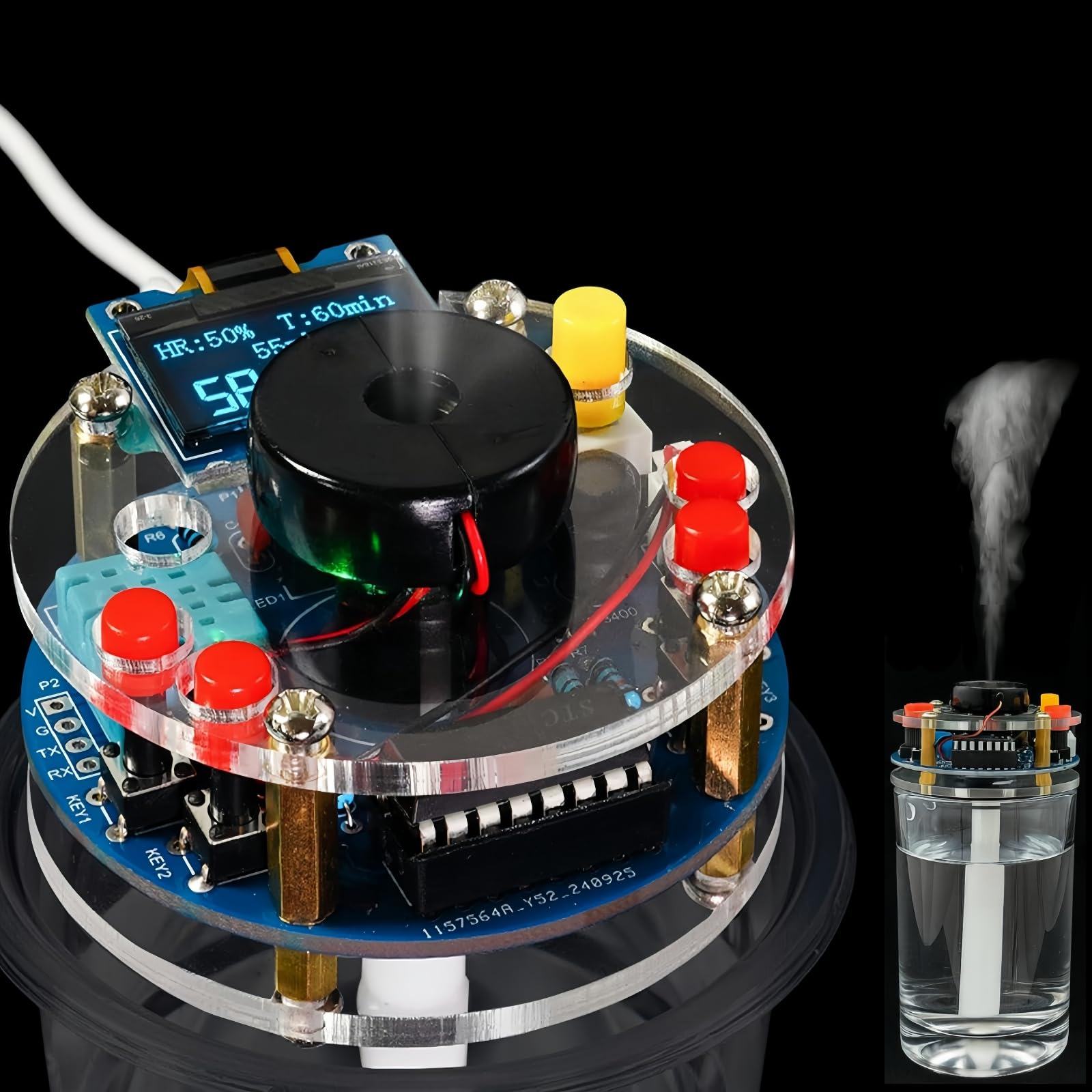 DIY Luftbefeuchter Lötbausatz, Luftbefeuchter Löt Bausatz Erwachsene mit OLED Display, Temperatur, Luftfeuchtigkeitsanzeige, Timer, Lötbausätze Kit, Elektronik Bausatz Löten für Kinder und Anfänger