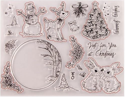 Miniatura 2 de Sellos de silicona con temática de árbol de Navidad para hacer tarjetas, sellos de goma transparente para álbumes de recortes, álbumes de fotos,