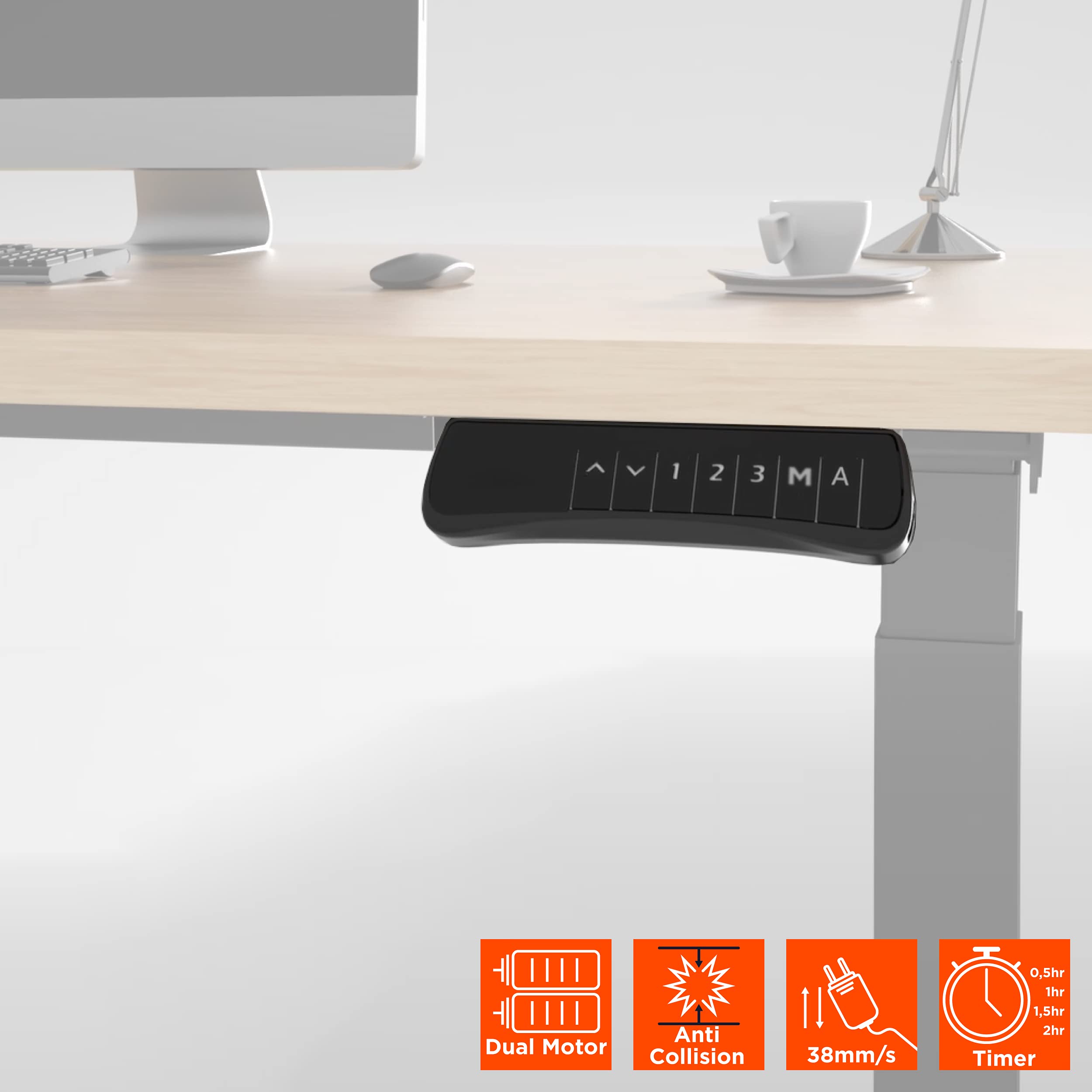 celexon elektrisch höhenverstellbarer Schreibtisch Professional eAdjust-58123 - grau