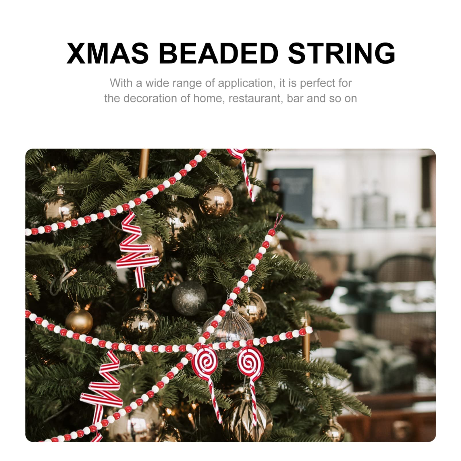 Alipis 3stücke Xmas Beads Garland Holzperlen Weihnachtsbaum Dekoration Wandhängende Ornament Für Festliche Anlässe Leicht Und Langlebig Für Zuhause Party Restaurant Und