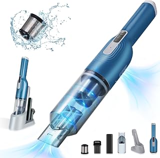 Hand Vacuum - Advanced Clean Cordless Handheld Vacuum, Compact for Home & Car, with Crevice Tool, Lightweight & Portable, 11000Pa, One-Touch Empty for Car, Home, Mattress, Blue