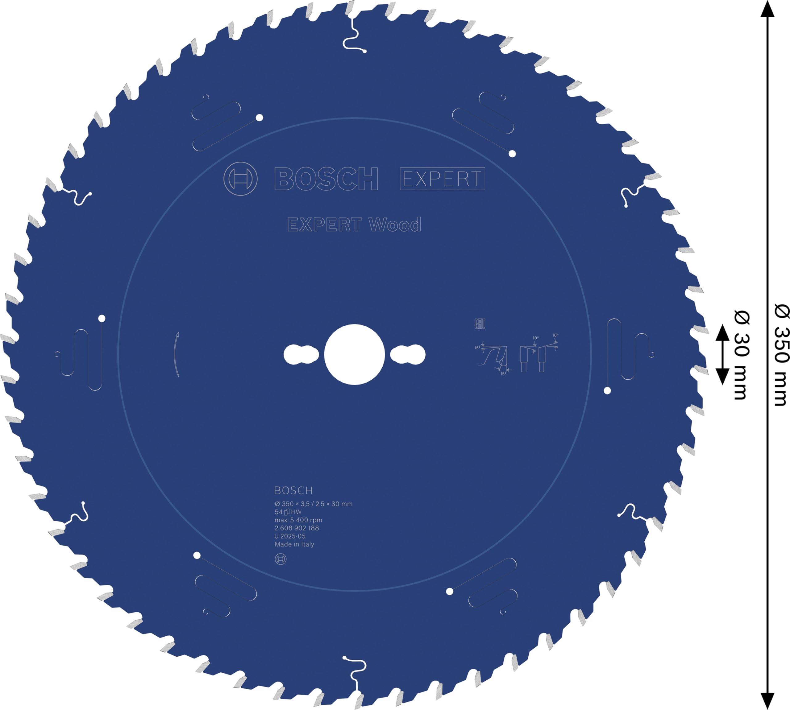 Bosch 1x Tarcza pilarska EXPERT Wood (do Miękkie drewno, Ø mm, Professional Akcesoria Przewodowa stołowa pilarka tarczowa)
