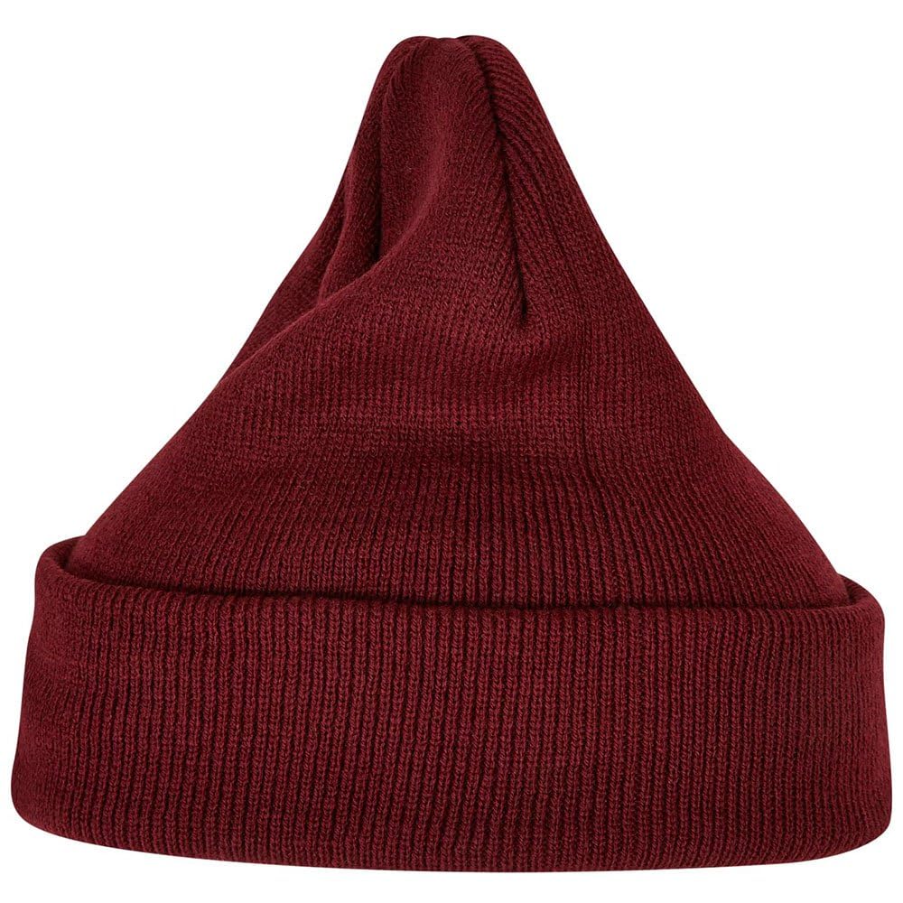 Build Your Brand Adults Unisex Heavy Knit Beanie (One Size) (Burgundy)