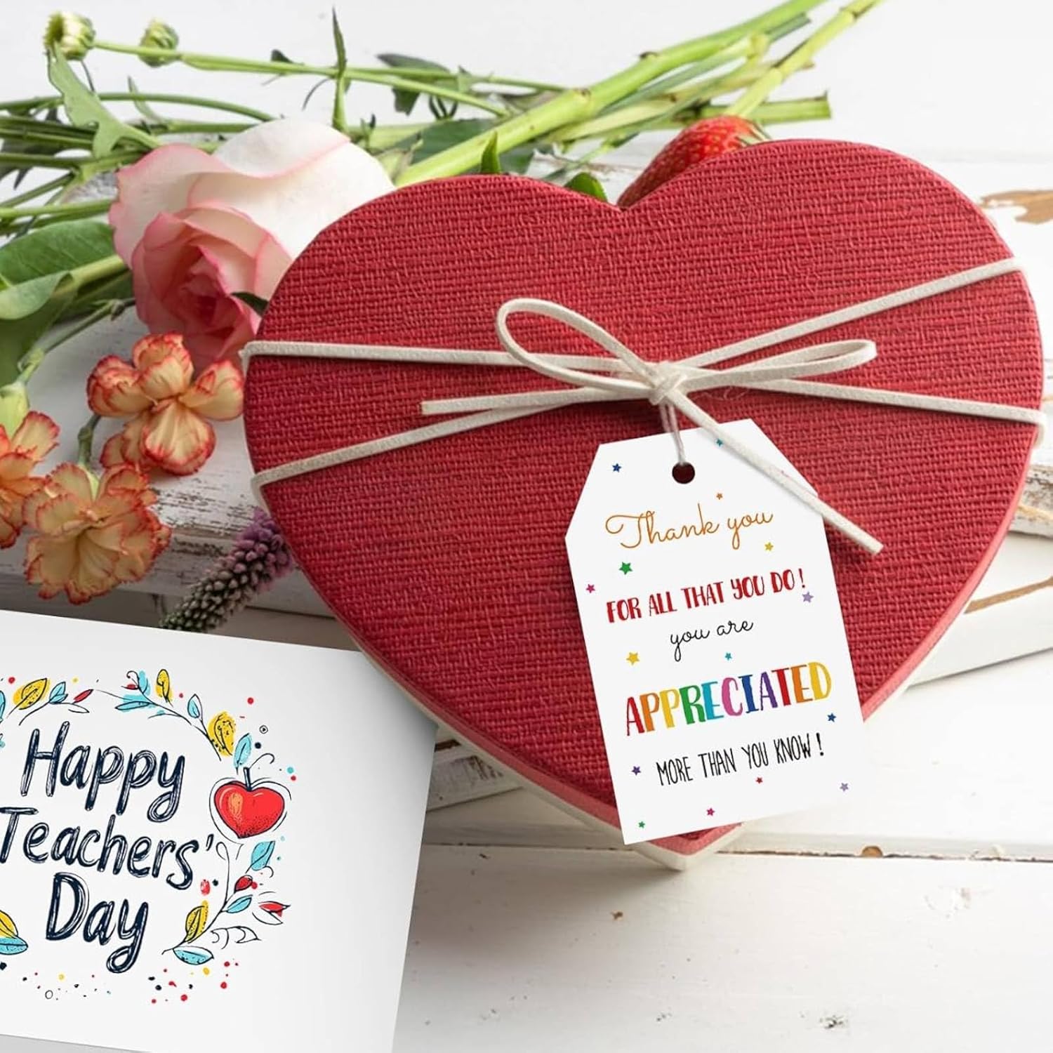 Anwyll Thank You Gift Tags - 100Pcs Thank You for All You Do Tags with String Teacher Appreciation Thanks You Gifts Tags for Favor Colorful Star Hang Paper Gift Tag for Employee Volunteer Nurse Doctor - Image 5