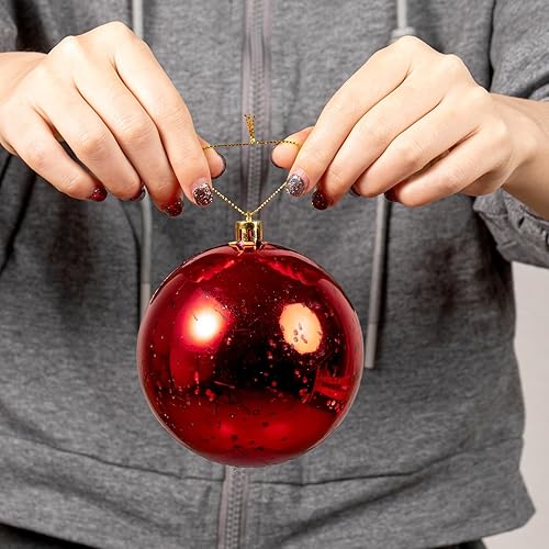 Miniatura 422 de XmasExp Juego de 24 mini esferas de Navidad inastillables para bolas de árbol de Navidad de 1.181 in/1.18 pulgadas (oro rosa)