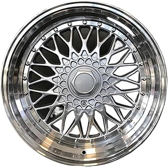 2pcs Alloy Wheels Rims Fit for Auto Cars Hoops Aluminum Alloy Rim 15inch Silver Colors4x100,Silver MACHINED Lip_14IN.