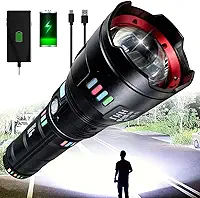 Lanterna Tática Militar Mais Forte do Mundo, com LED Laser Pro de alta potência. Feita para resistência extrema, é ideal para aventuras ao ar livre, emergências e uso profissional