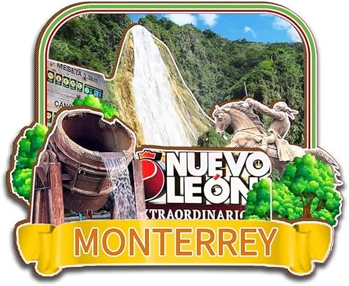 Monterrey México imán de nevera de madera 3D monumentos de viaje coleccionables, recuerdos, decoración hecha a mano