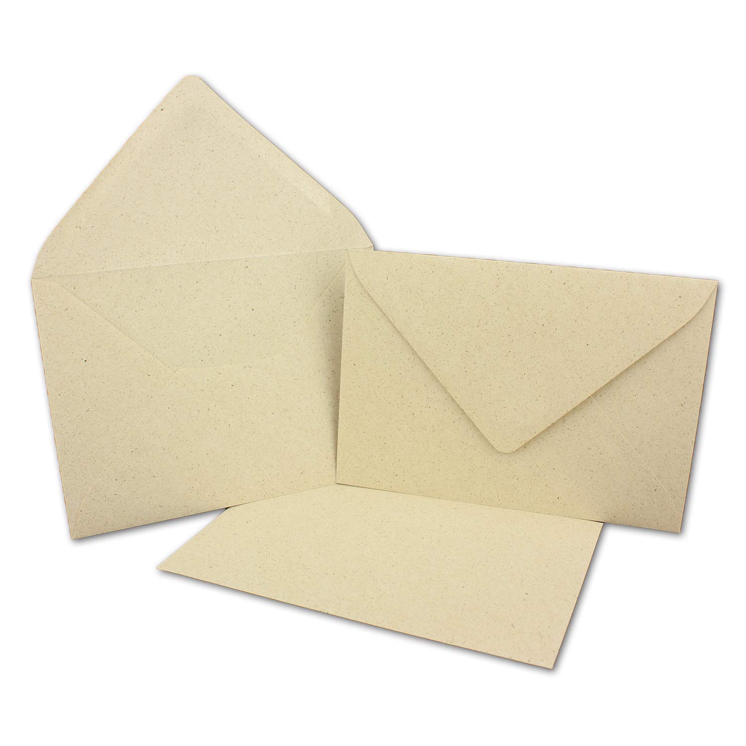 1000 DIN C6 Briefumschläge Kraftpapier Ökopapier Umweltpapier aus Graspapier - 11,4 x 16,2 cm - 120 g/m² - Nassklebung Umschläge ohne Fenster - Glüxx-Agent