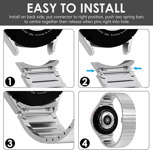 Miniatura 9 de WINGLE Correa de metal para Galaxy Watch 88 Classic Band 1.811 in 1.732 in 1.575 inGalaxy Watch 7 6 5 4 FE 1.575 in 1.732 in 5 Pro 1.772 in 64