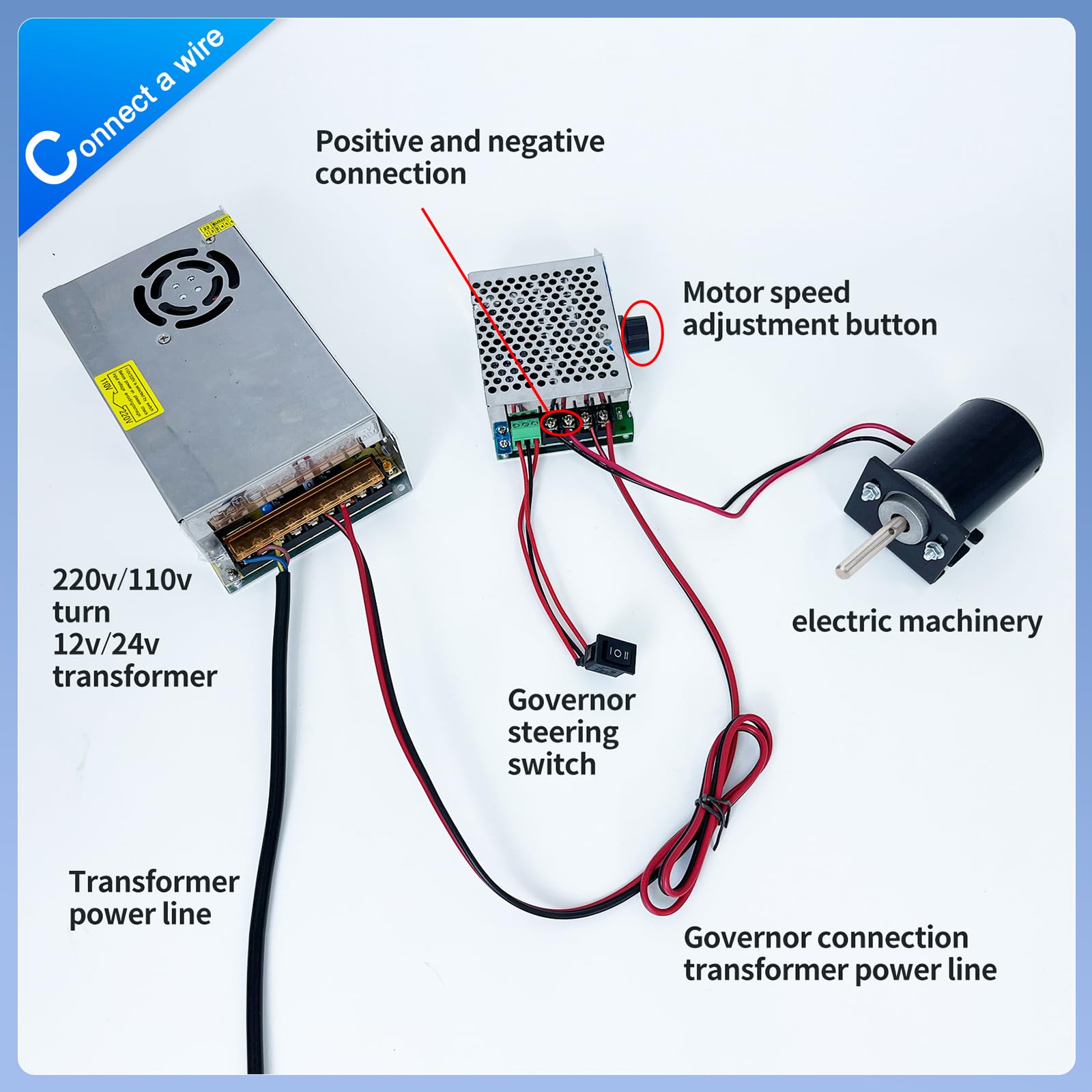 Motore CC ad alta coppia 12V/24V, Motore silenzioso a magneti permanenti con connettore per cavi per progetti fai-da-te,30W CW/CCW 3500/7000RPM(Asse di rotazione allungato)