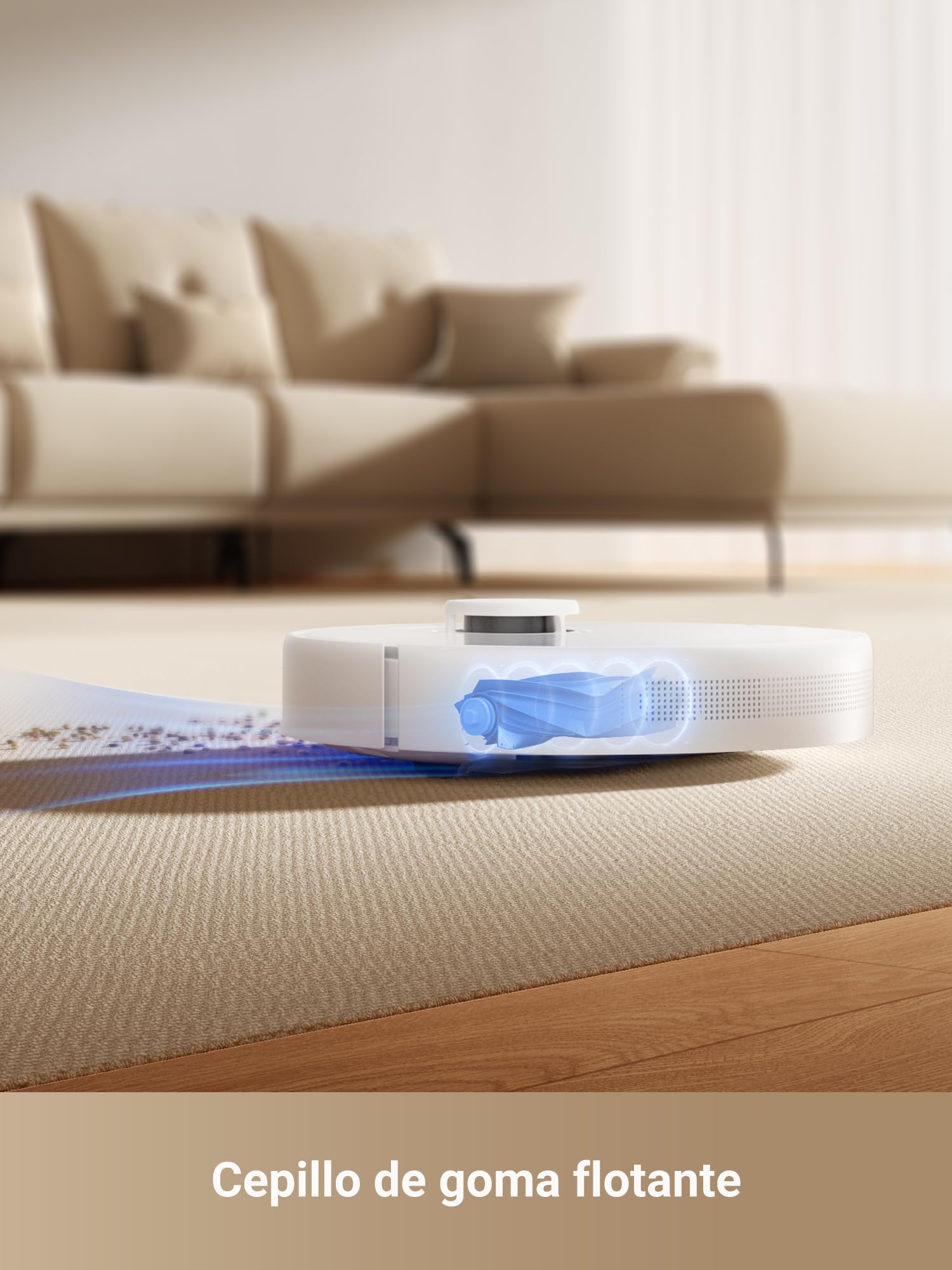 DREAME D10 Plus Gen 2 Robot Aspirador y Fregasuelos 2 en 1 con Base Autovaciado, 6.000Pa, LiDAR Navegación, Capacidad de Superar Obstáculos de 20MM, Mapa Multicapa, 5200 mAh Batería, Blanco — view 3