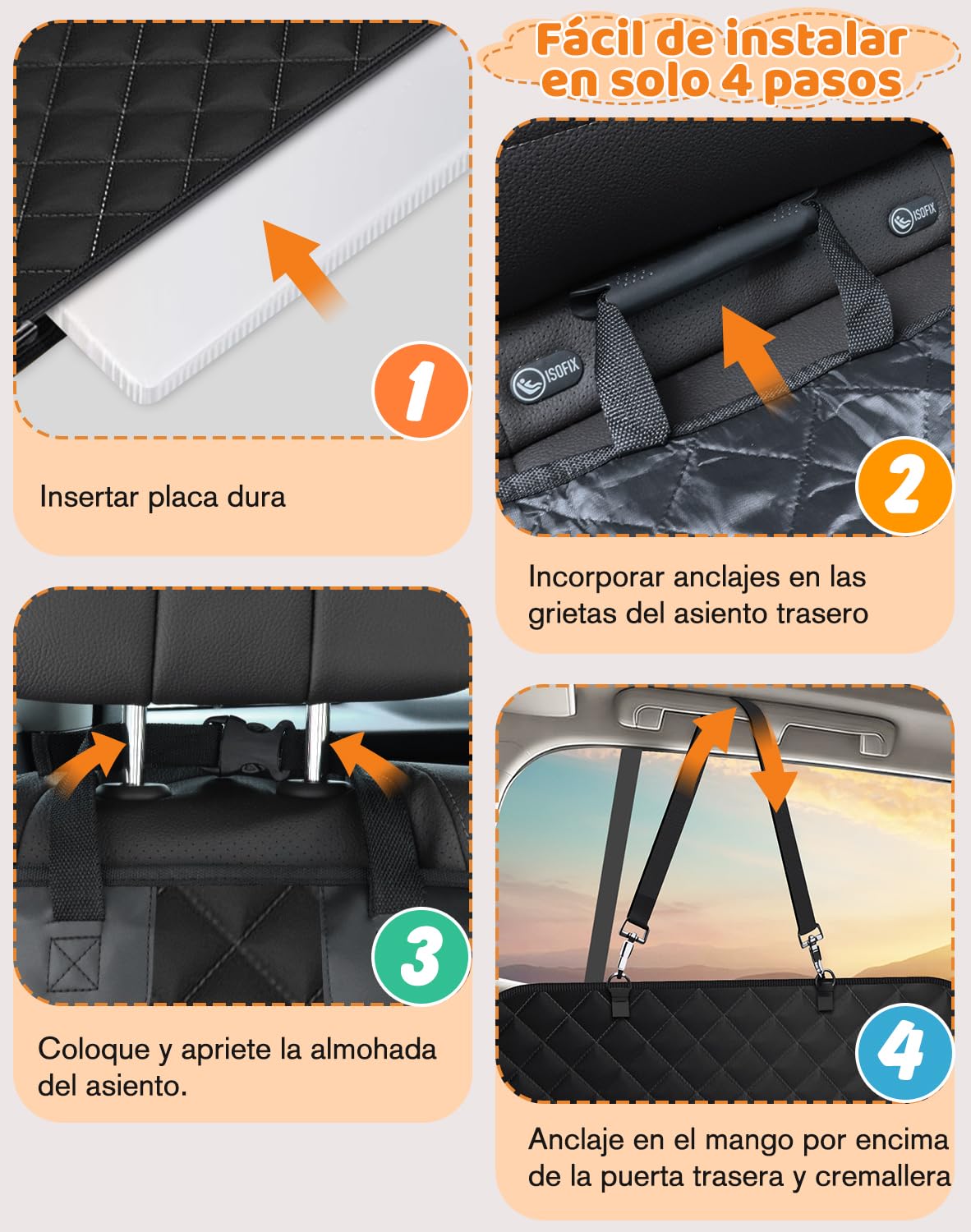 Alfheim Extensor de Asiento Trasero para Perro Capacidad para 180 kg | Funda Impermeable para Asiento Trasero de Coche, Perro Trasero Duro, Material Mejorado Hamaca Resistente a los Arañazos Cuna