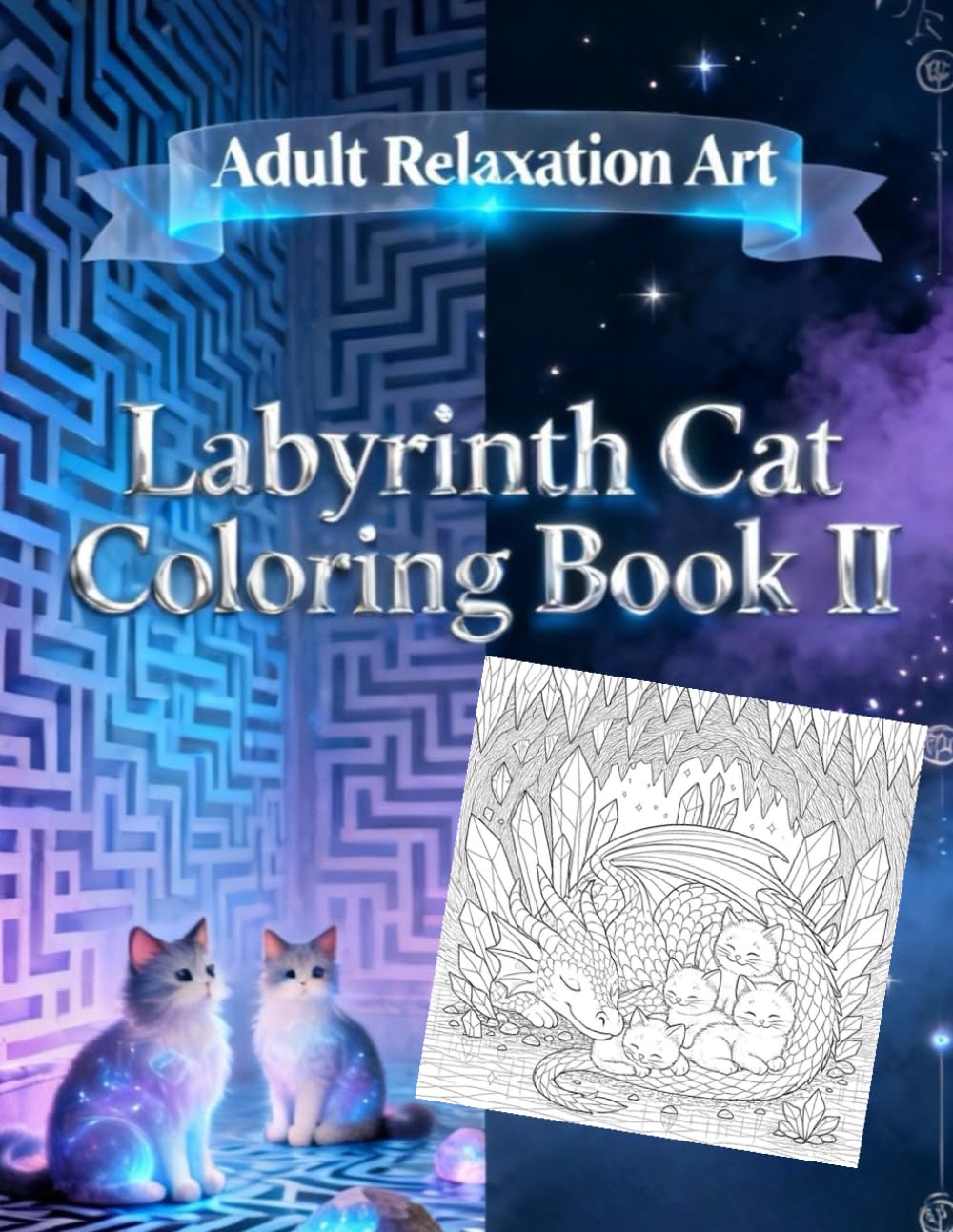 Labyrinth Cat Coloring BookⅡ: Healing Cats Mindfulness Coloring BookⅡ