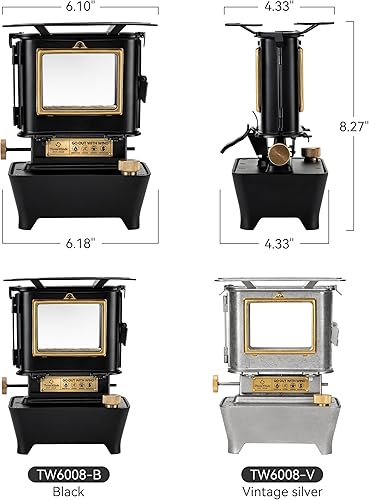 Miniatura 7 de Thous Winds Linterna de aceite de campamento, lámpara de combustible para iluminación al aire libre, estufa portátil para calentar cocción, color