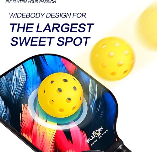 Miniatura 5 de FLUORY Pickleball Paddles Set of 2, Lightweight Fiberglass Surface Pickleball Rackets Set with 4 Outdoor Indoor Balls,1 Carry Bag,Pickleball