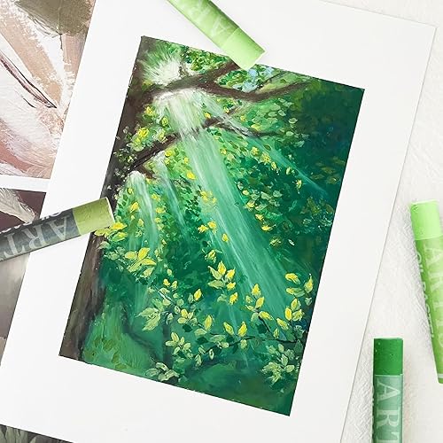 Vista 29 de qianshan Juego de 12 colores pasteles suaves al óleo, no tóxicos, textura suave, colores vibrantes y cremosos, suministros de arte para artistas