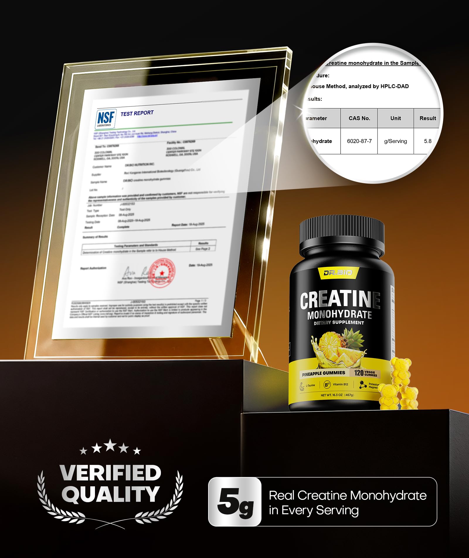 Instant Boost Creatine Monohydrate Gummies, Complex Formula with Real 5000mg Creatine, L-Taurine, B12, Mg & K, Pre-Workout Creatine for Women & Men to Support Energy, Muscle, Recovery, 0 Sugar, Vegan — Amazon image 4